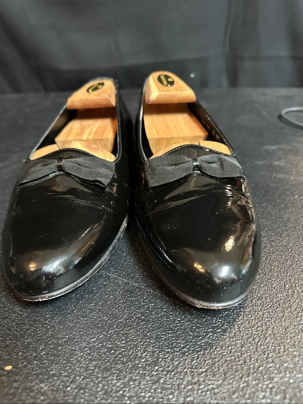 Adolfo Italian Black Patent Dress Loafers 8.5M